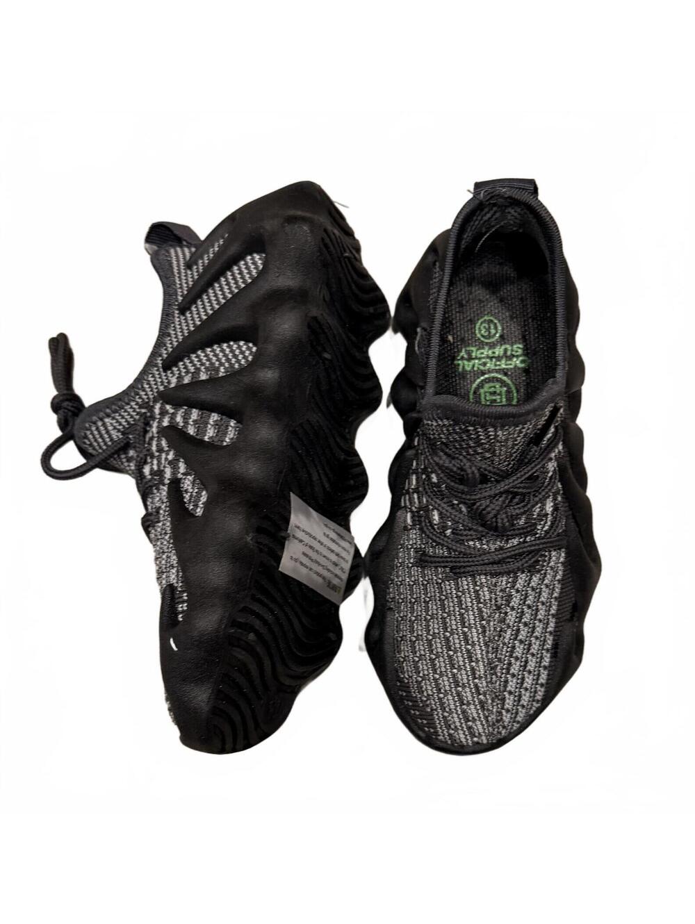 Official Supply Kids Black Gray Knit Sneakers Boost Style w/Box SZ13